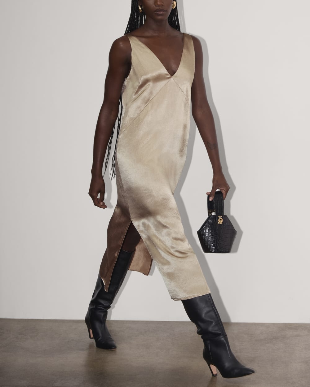 The Satin Slip Dress | Champagne