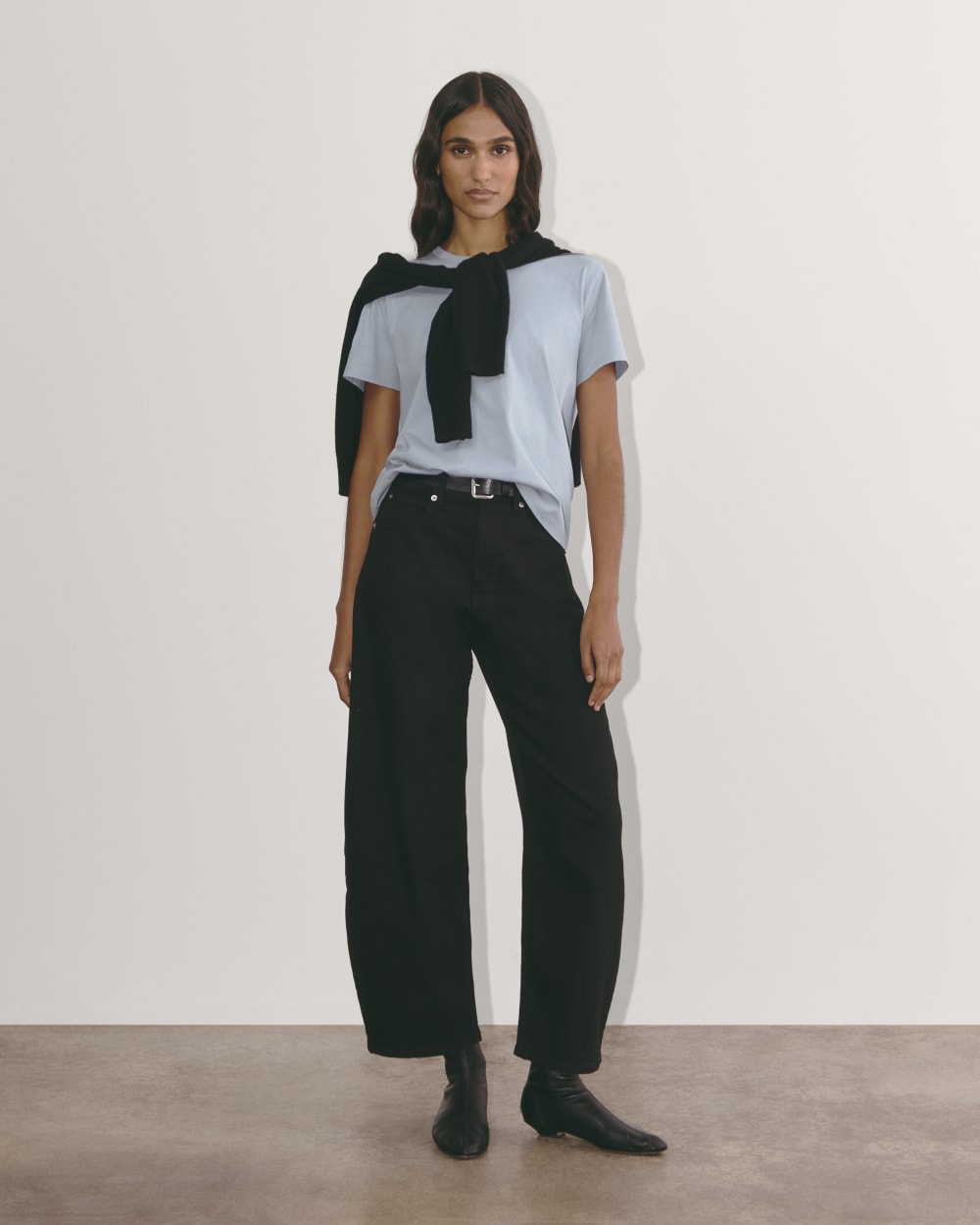 The Box-Cut Tee in Essential Cotton | Blue Slate | No Pocket