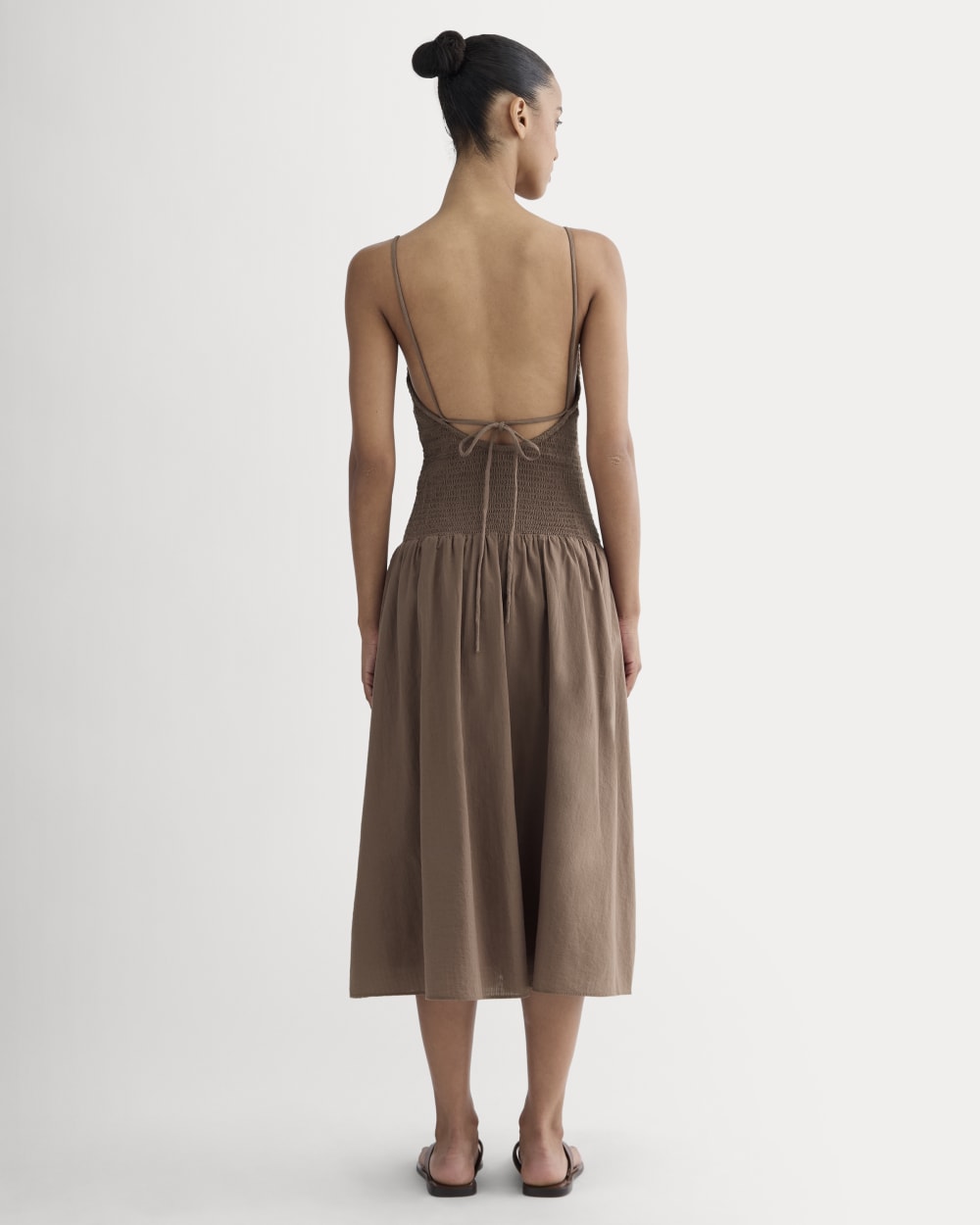 The Gauze Open-Back Dress | Mocha
