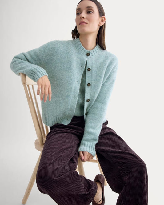 The Crew Cardigan in Alpaca | Heather Gray Mist