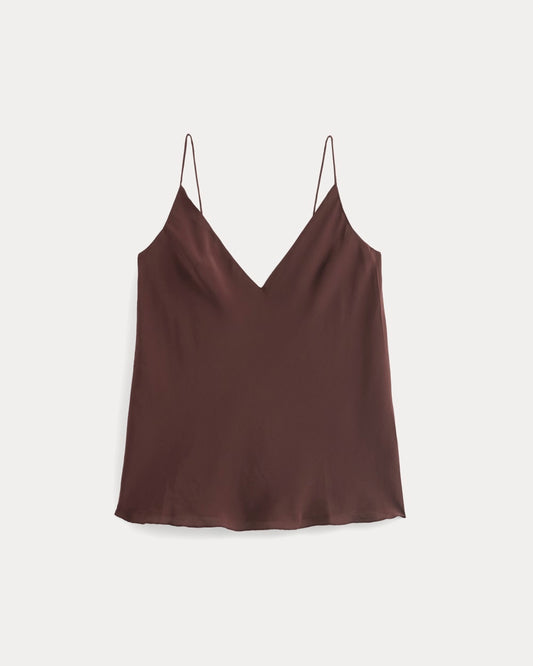 The Tie Back Cami in Washable Silk | Deep Plum
