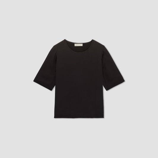 The Satin Relaxed Tee | Black