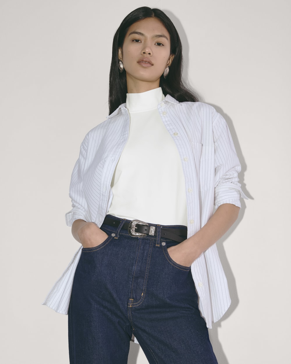 The Form Mock-Neck Tank | White