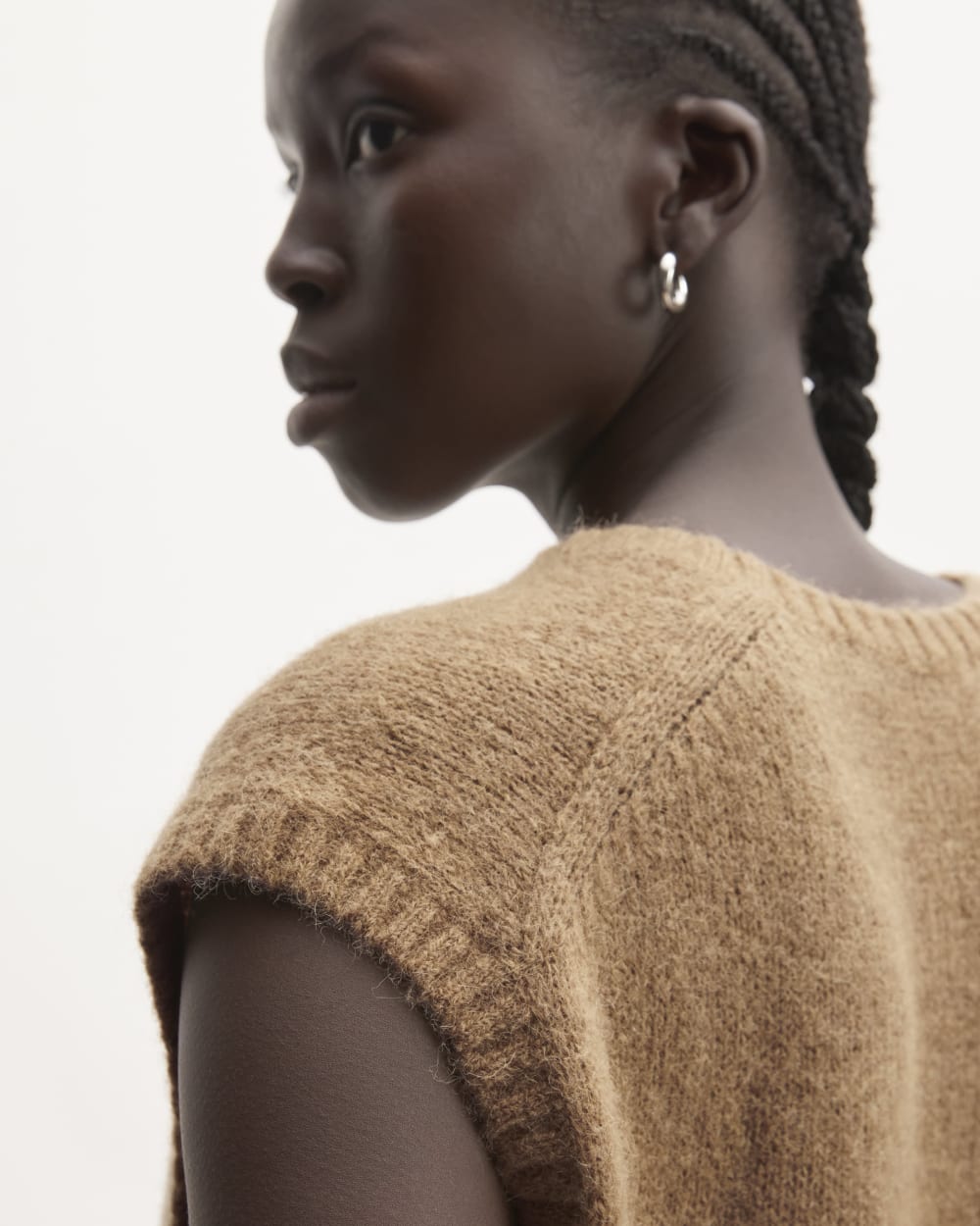 The Alpaca V-Neck Vest | Tiger's Eye