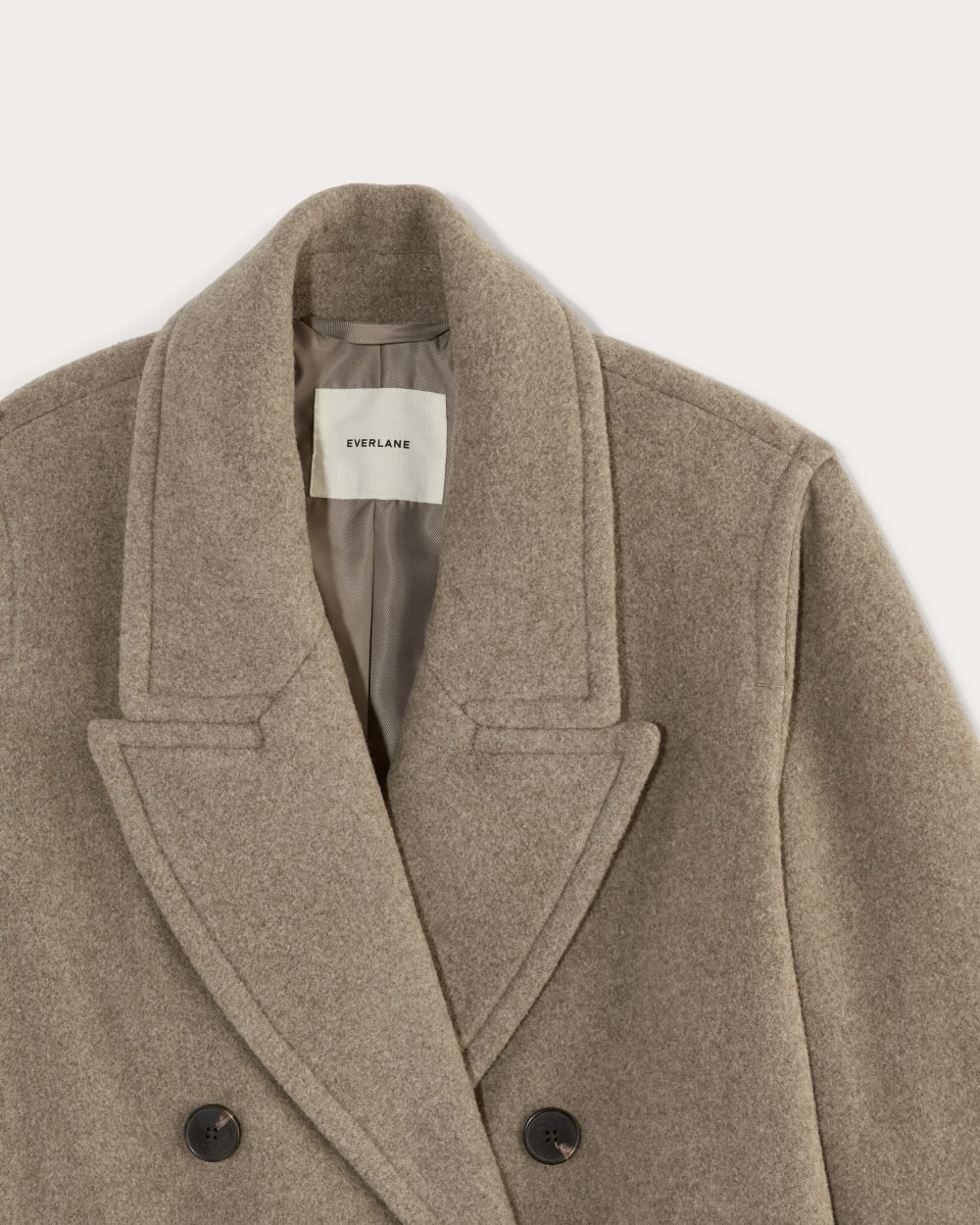 The Double-Breasted Coat in Wool | Heather Taupe