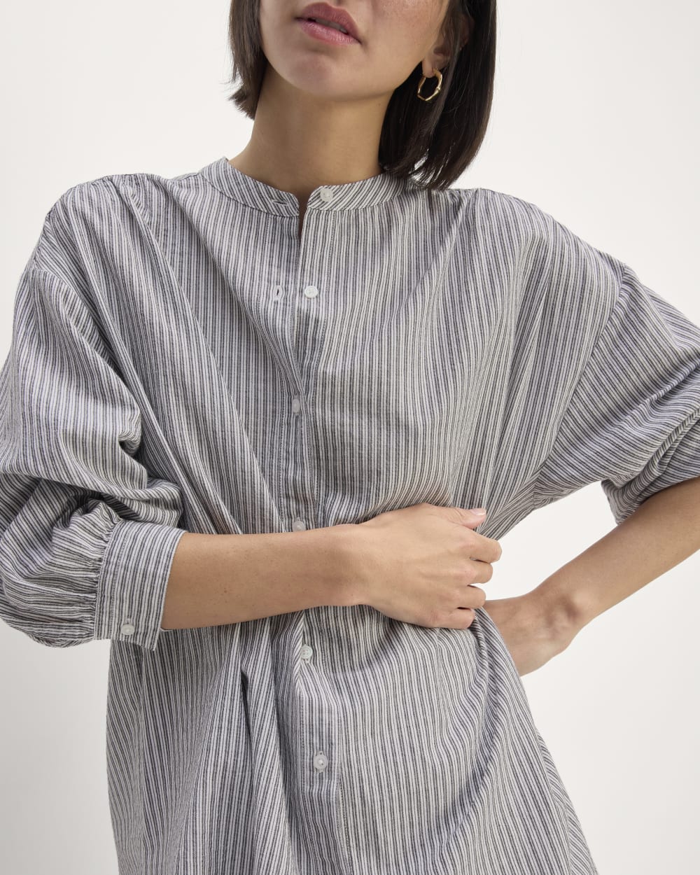 The Gauze Oversized Shirt | White / Black