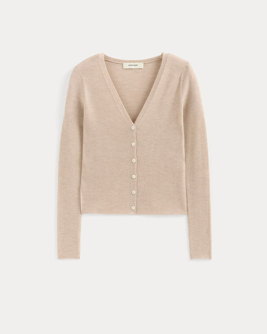The Cardigan in Ultrasoft Merino | Pale Blush