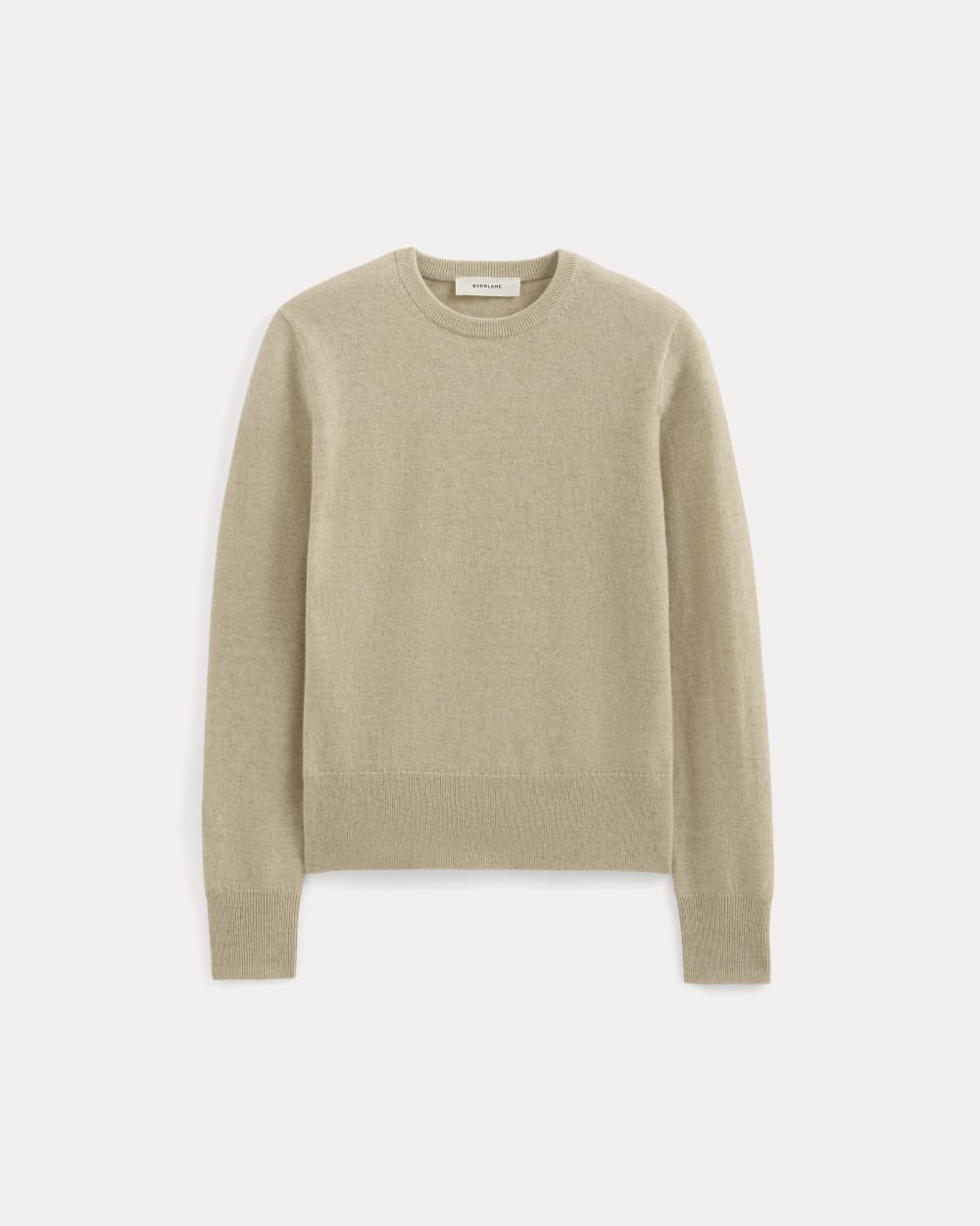 Cashmere Slim Crew Sweater | Heather Light Camel
