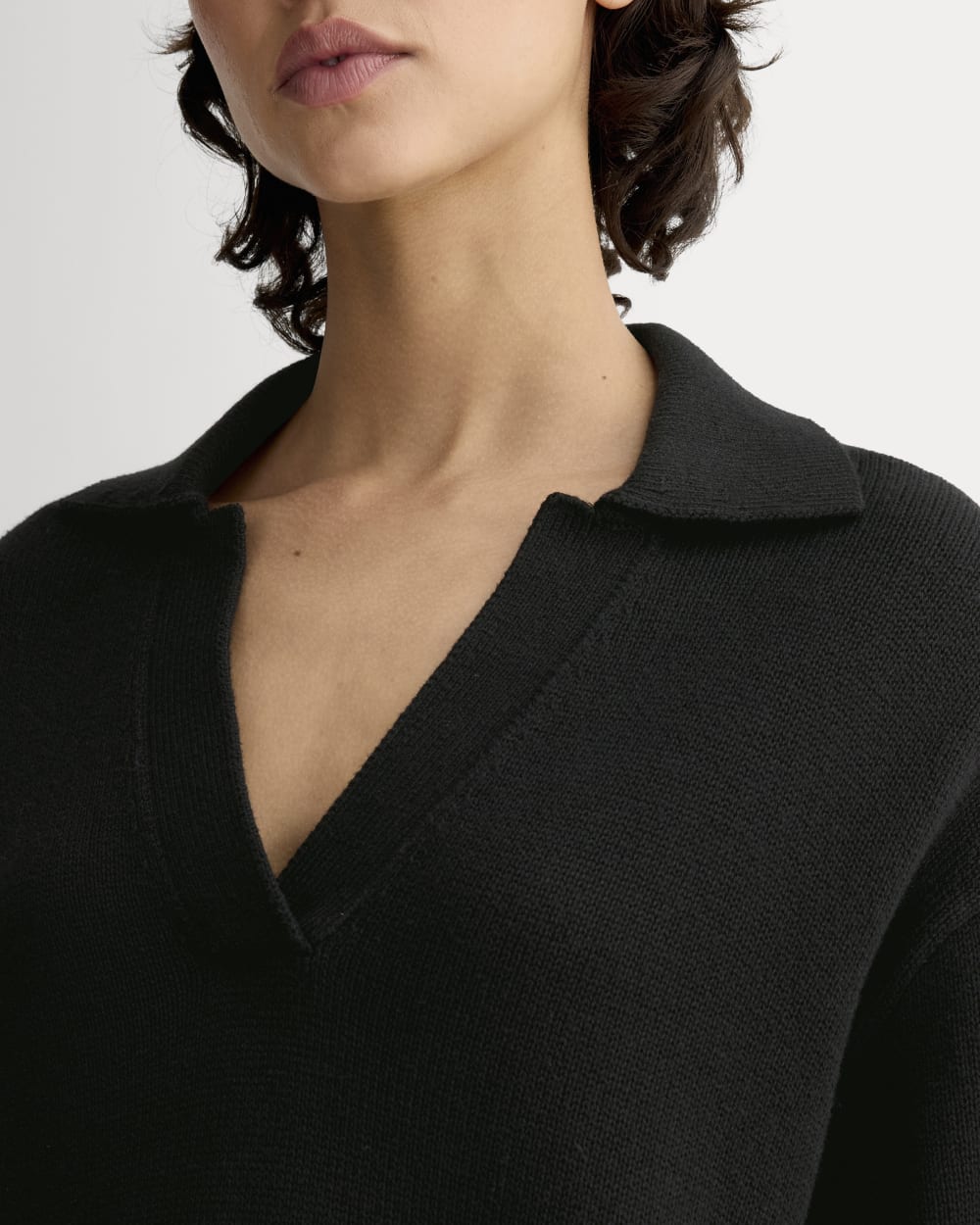 The Boxy Polo in Everyday Cotton | Black