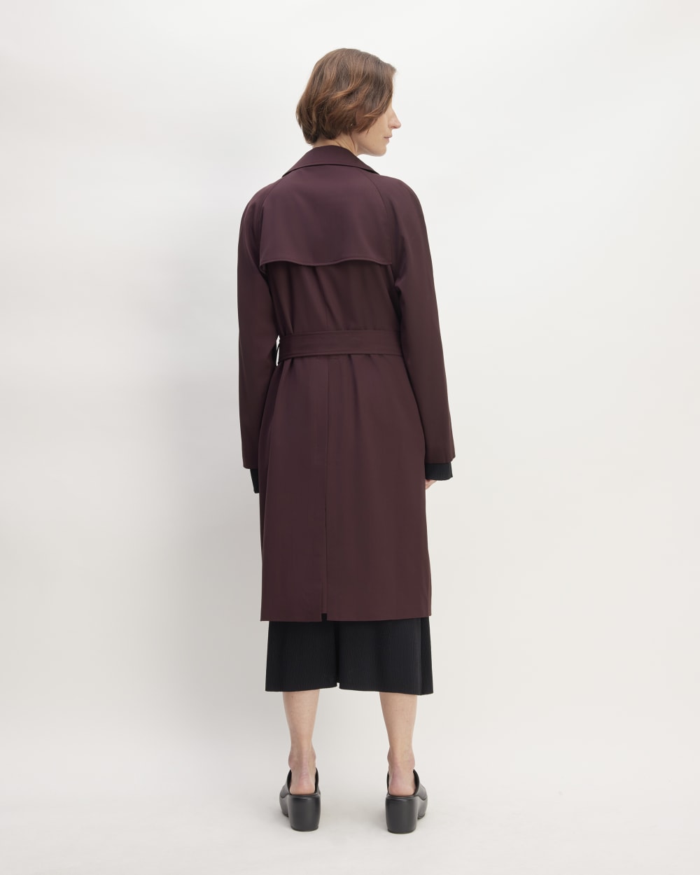 The Italian Wool Modern Trench | Burgundy