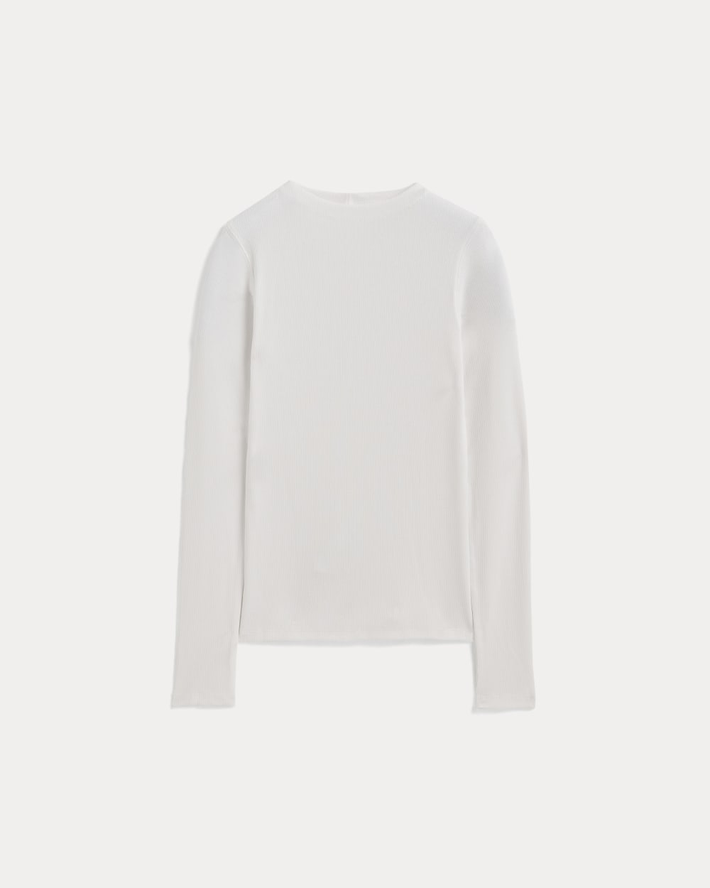 The Luxe Rib Funnel-Neck Tee | White
