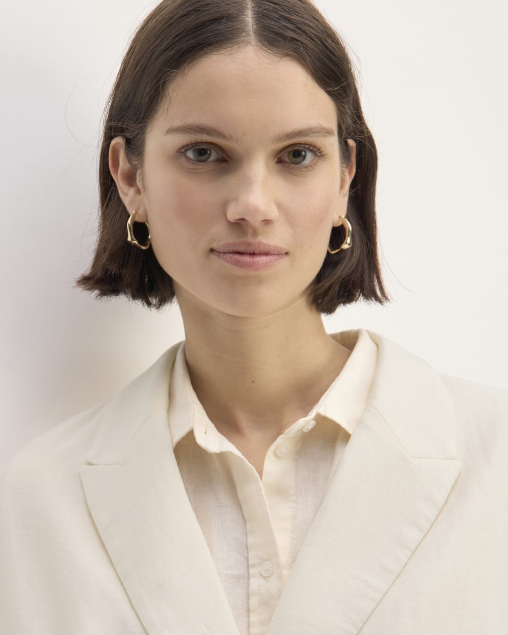 The Linen Double Breasted Blazer | Bone