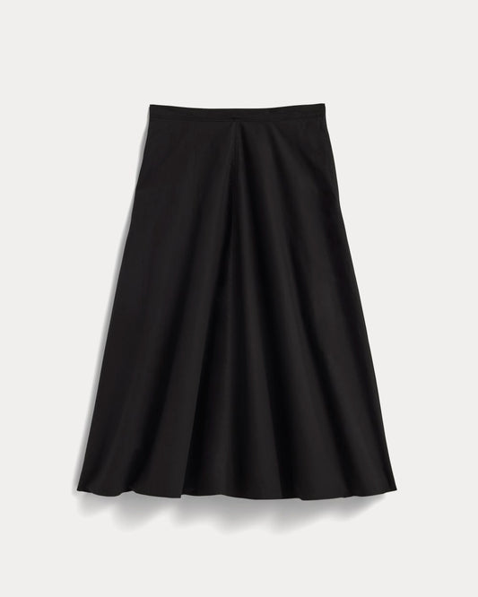 The Midi Skirt in Ultrasoft Cotton | Black
