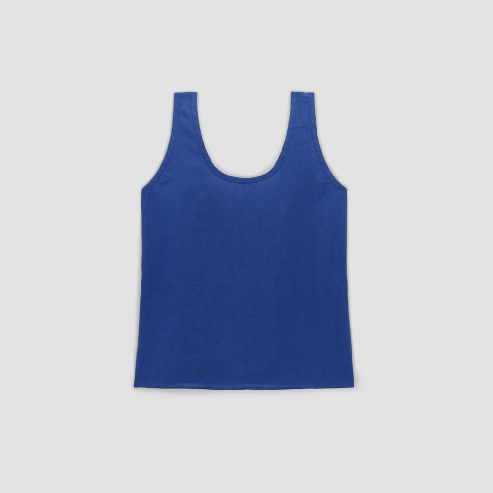The Scoop Tank in Linen | Mazarine Blue