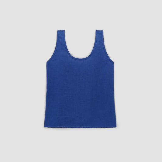 The Scoop Tank in Linen | Mazarine Blue