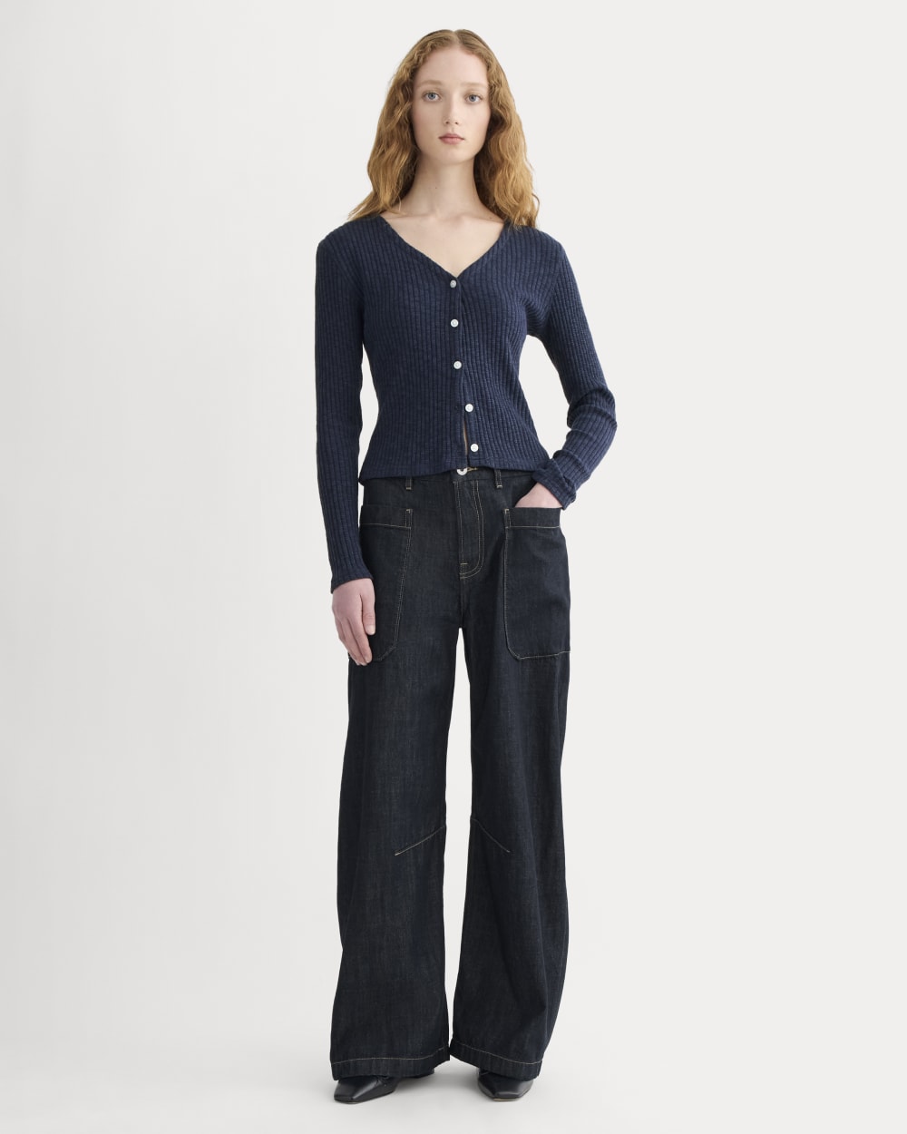 The Cozy Rib Cardigan | Navy