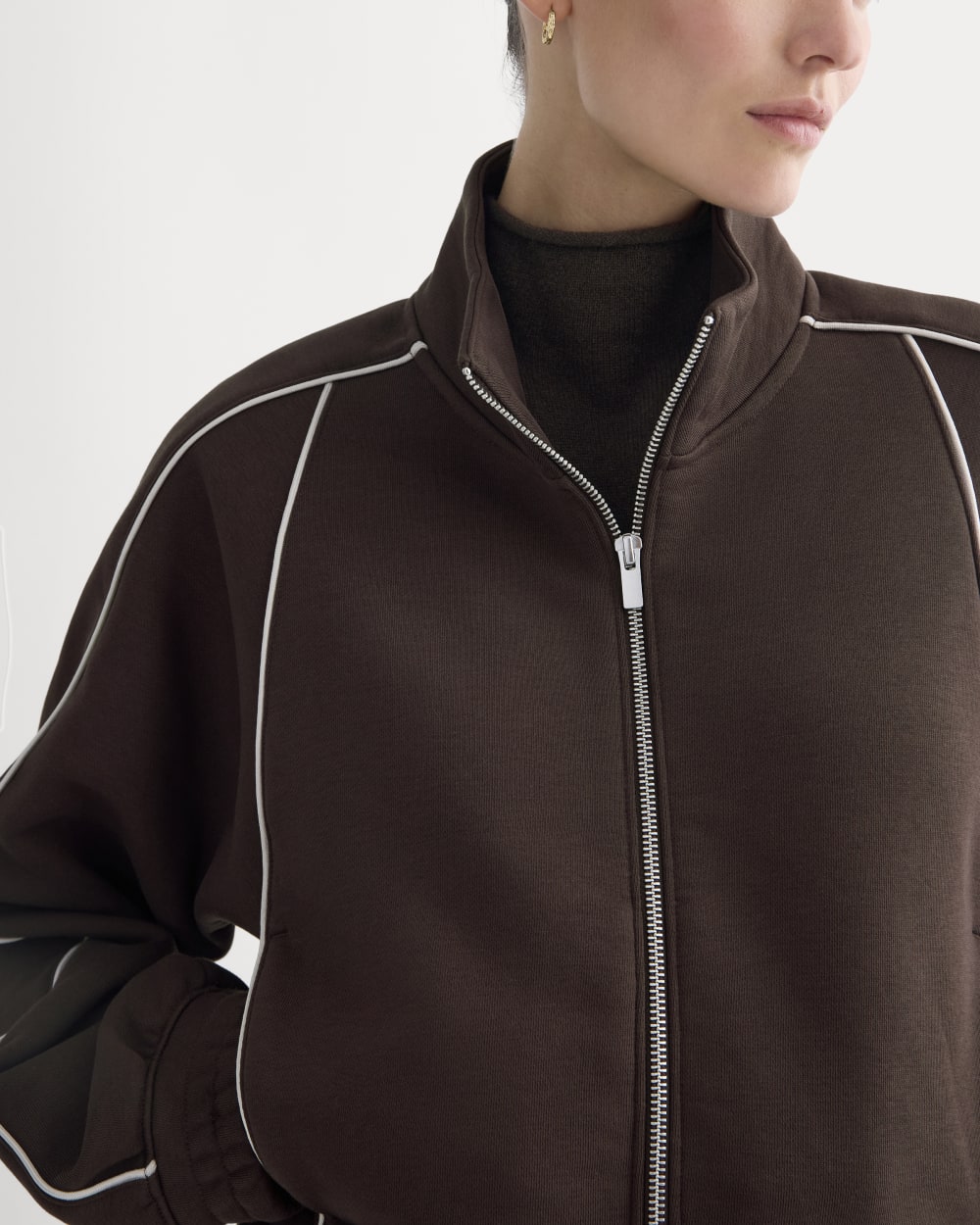 Luxe Fleece Track Jacket | Dark Chocolate