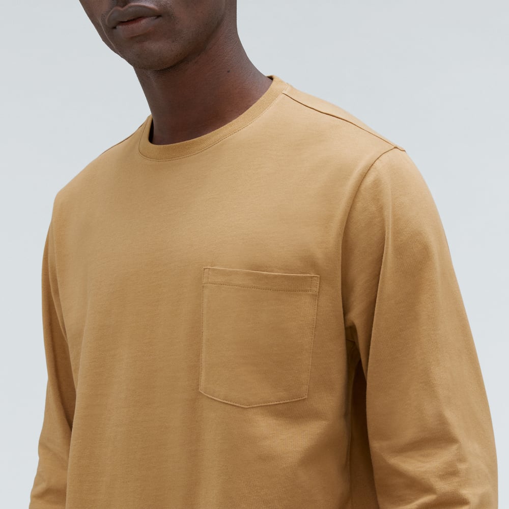The Organic Cotton Long-Sleeve Pocket Tee | Dark Brown