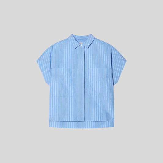 The Short-Sleeve Box Shirt |  Mariner Blue / White