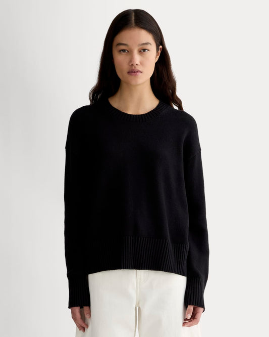The Boxy Sweater in Everyday Cotton | Black