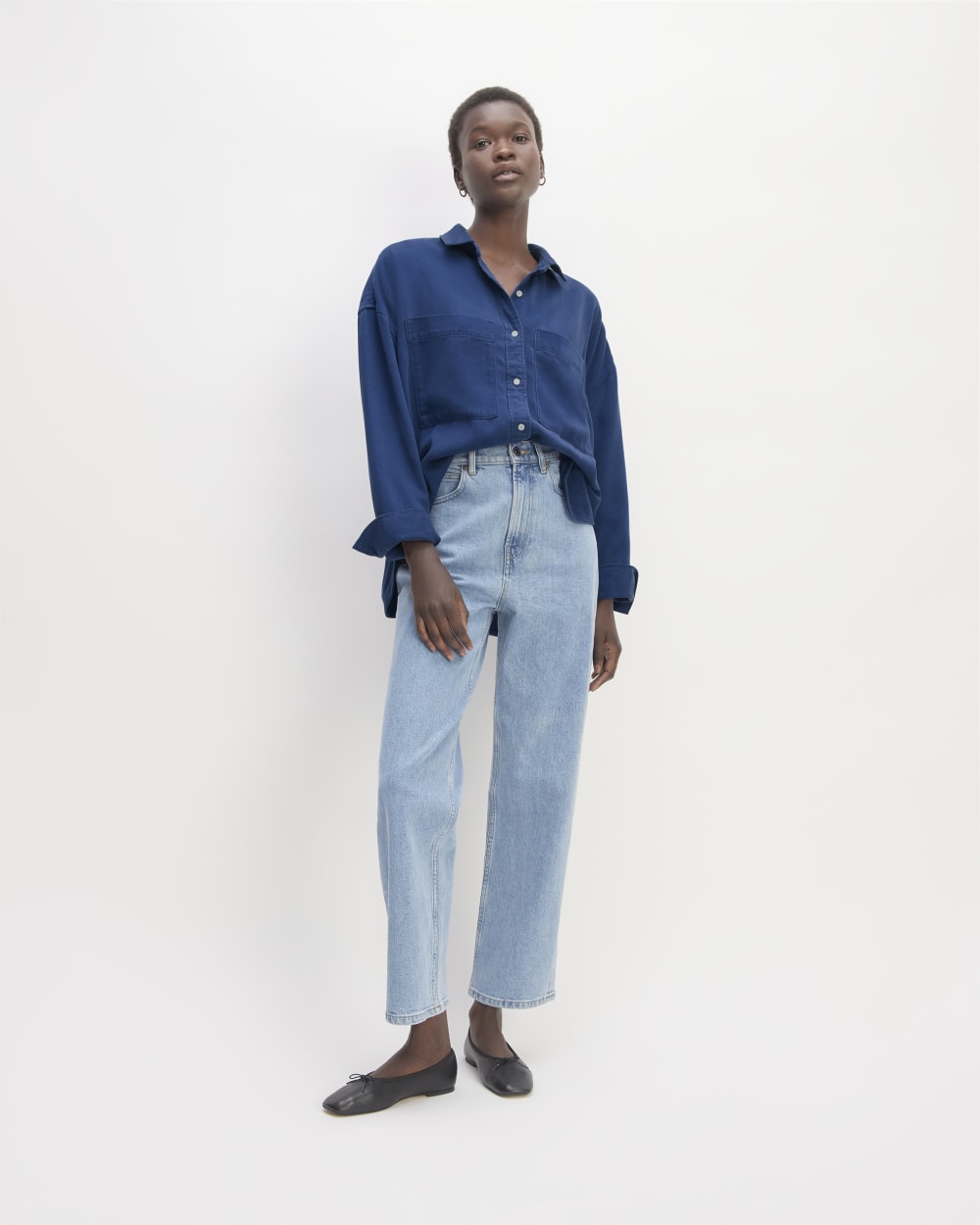 The Boxy Overshirt in Buttersoft | Bellwether Blue