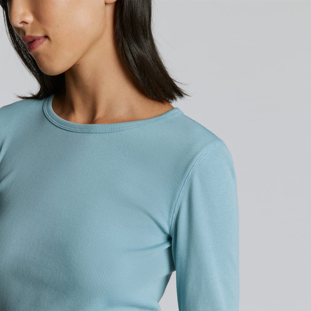 The Luxe Rib Long-Sleeve Crew | Blue Shadow