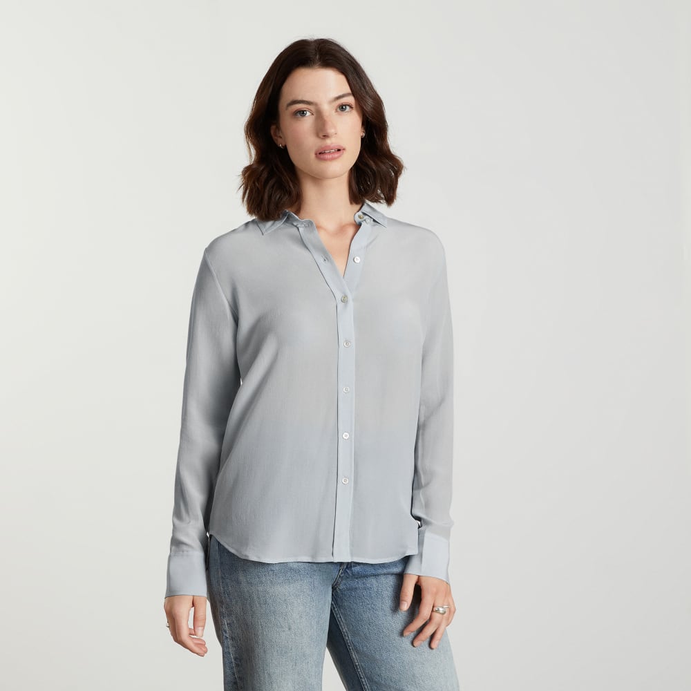 The Must-Have Shirt in Washable Silk | Sky