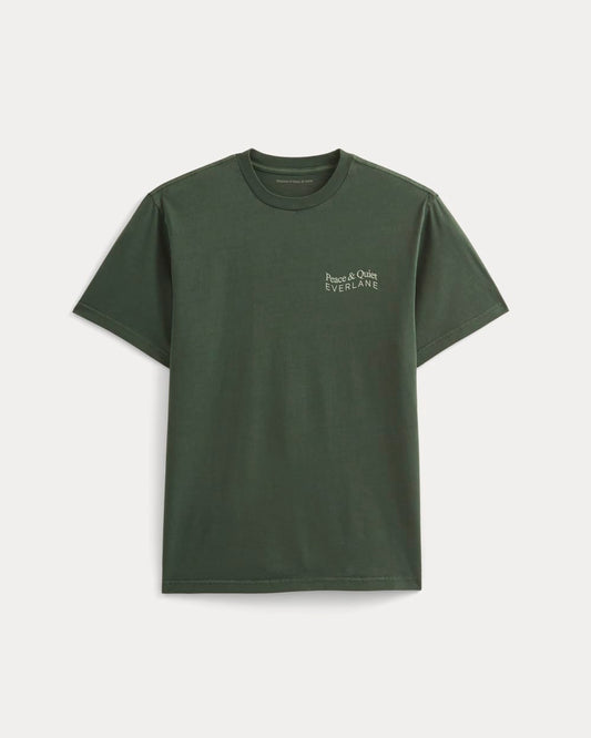 Everlane x Peace and Quiet Crest Graphic Tee | Pine