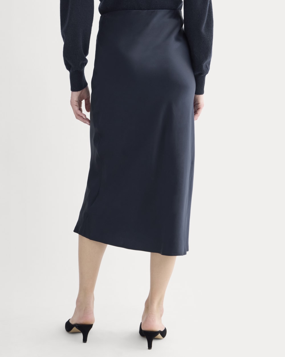 Slip Skirt in Silk Charmeuse | Navy