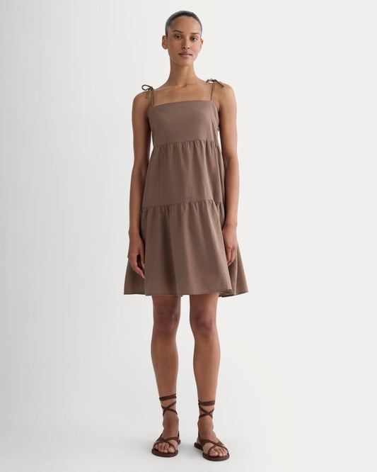 The Gauze Mini Tiered Dress | Mocha