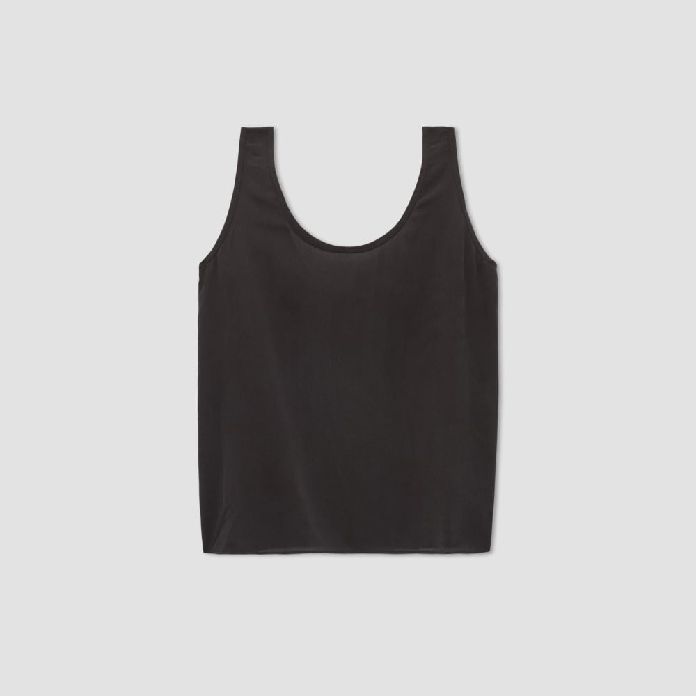 The Scoop Tank in Washable Silk | Black