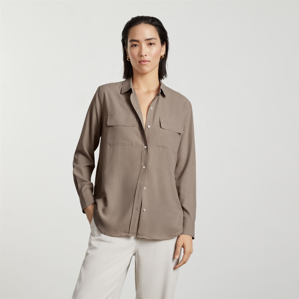 The Washable Silk Relaxed Shirt  | Burnt Sugar