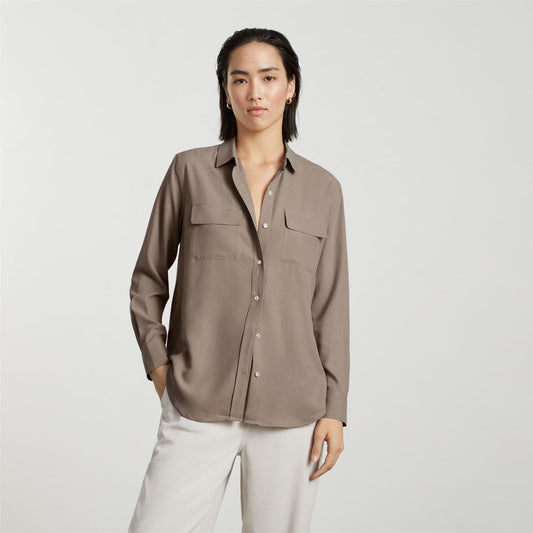The Washable Silk Relaxed Shirt  | Burnt Sugar