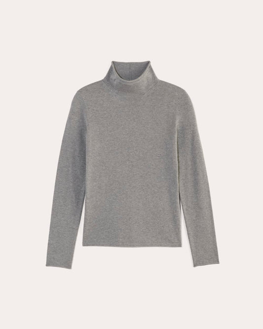The Funnel Neck in Cotton Cashmere | Heather Charcoal