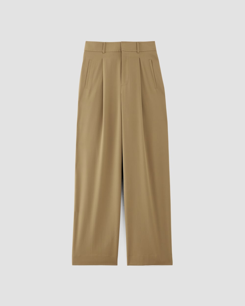The Italian Wool Way-High® Drape Pant | Camel
