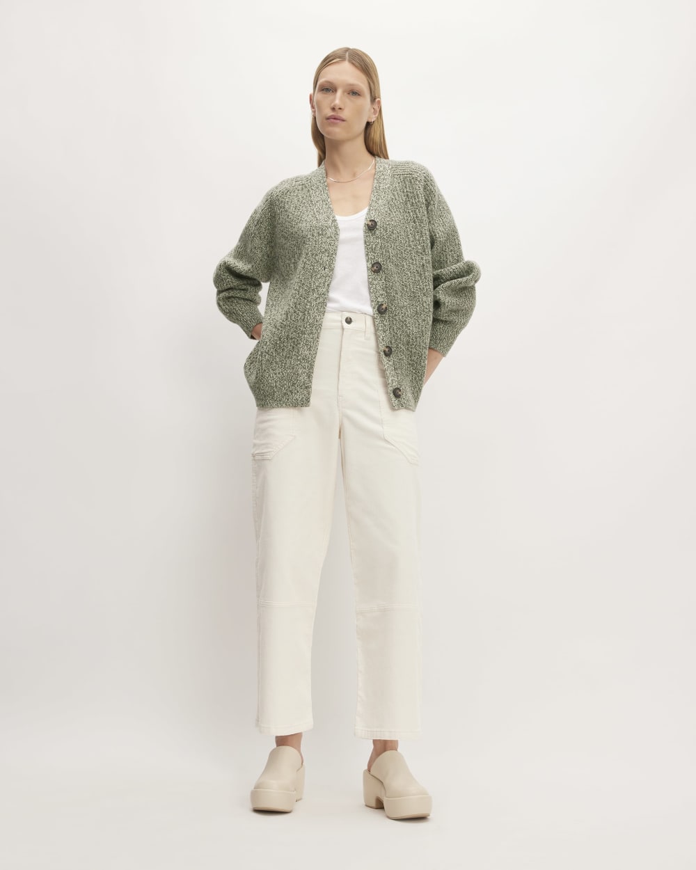 The Felted Merino Cardigan | Seafoam Green / Kambaba Twist