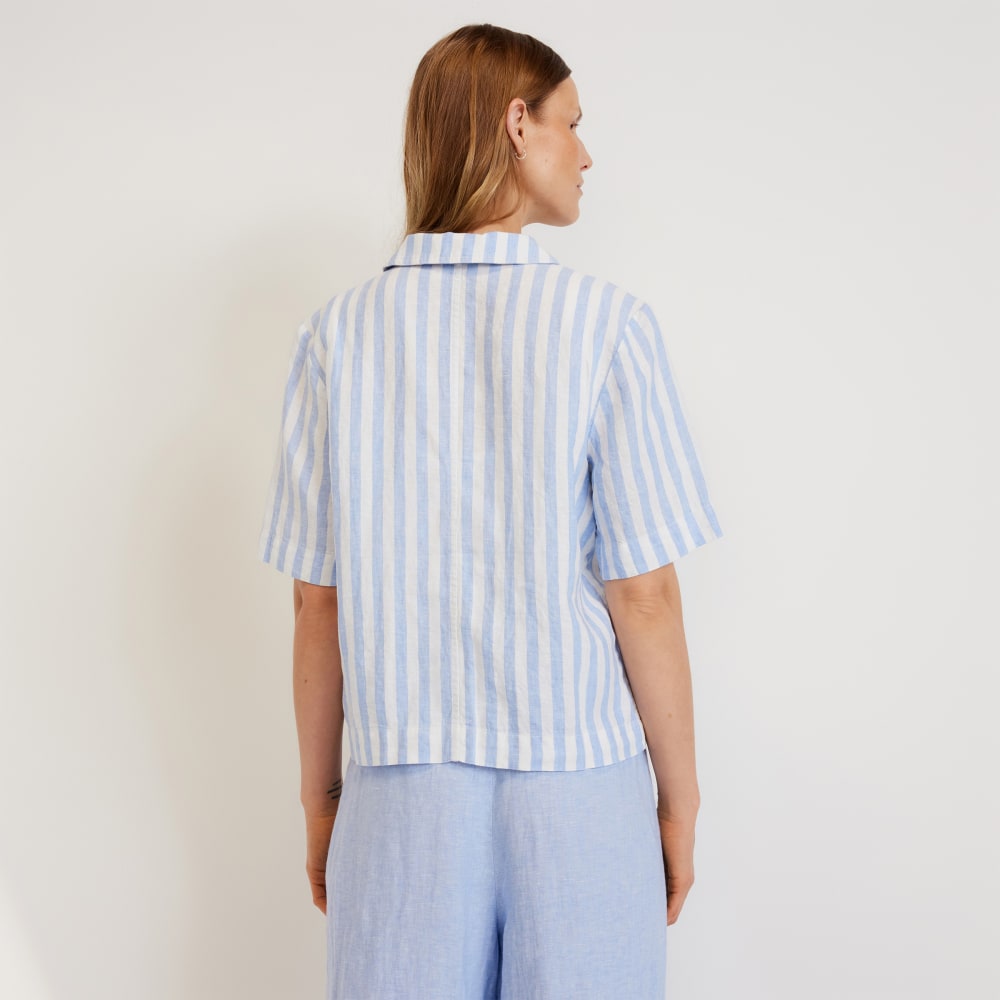 The Linen Workwear Shirt | Blue / White