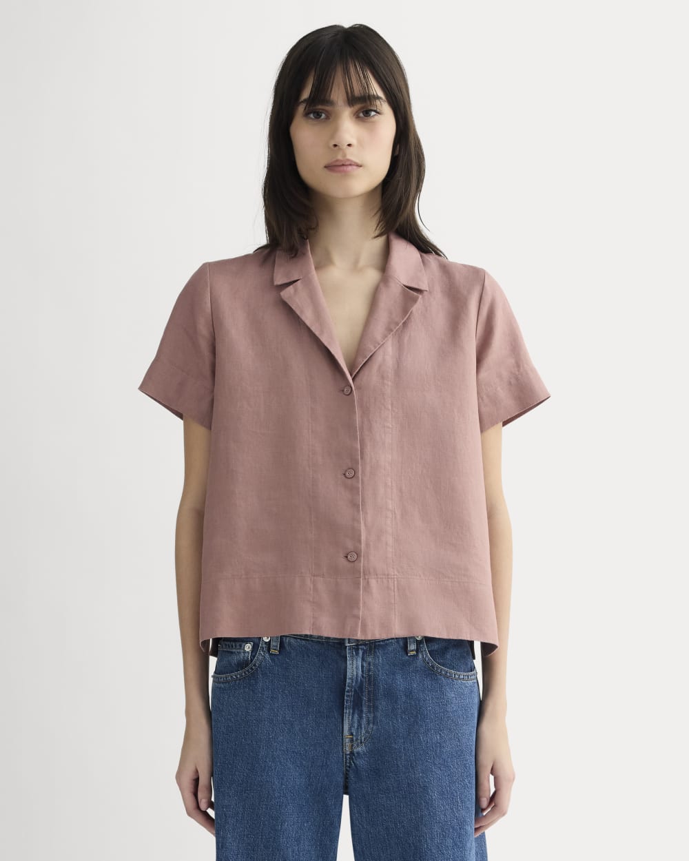 The Notch Shirt in Linen | Rose Dusk