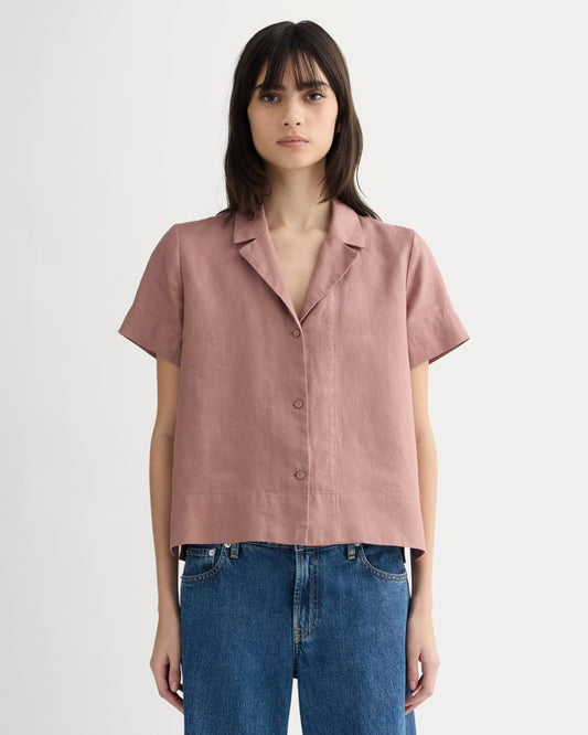 The Notch Shirt in Linen | Rose Dusk