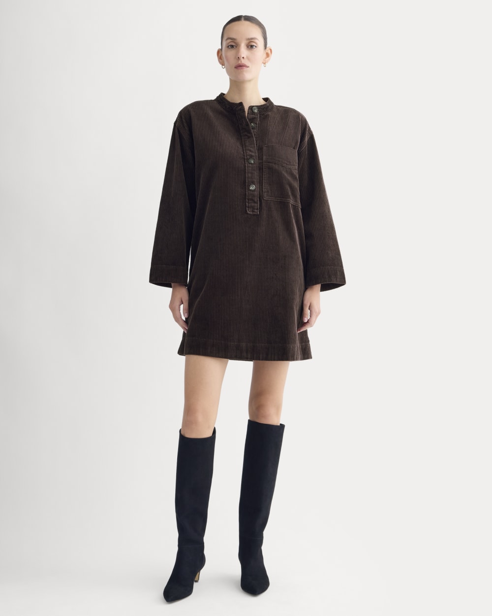 The Corduroy Mini Dress | Dark Chocolate