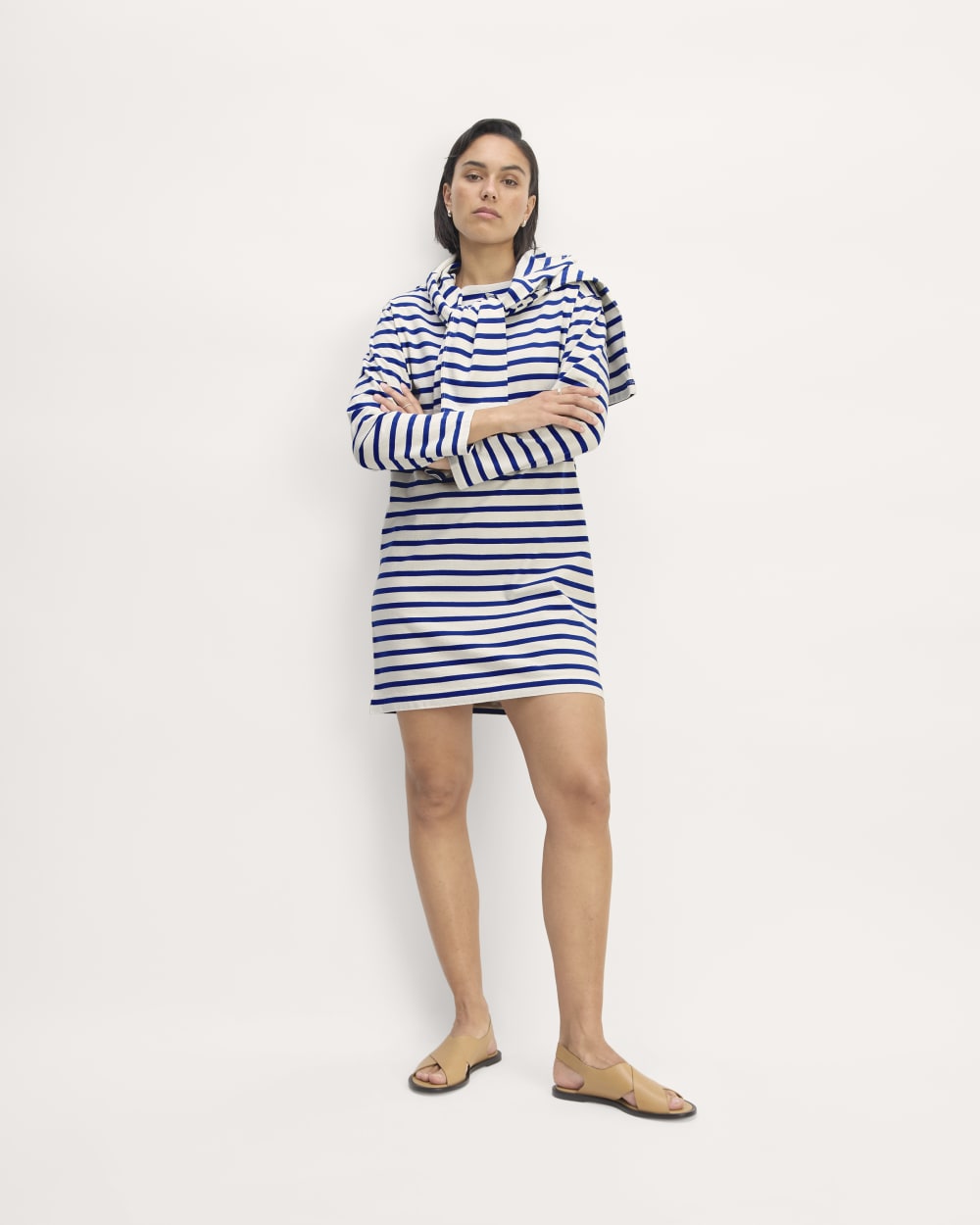 The Mariner Dress | Bone / Mazarine Blue
