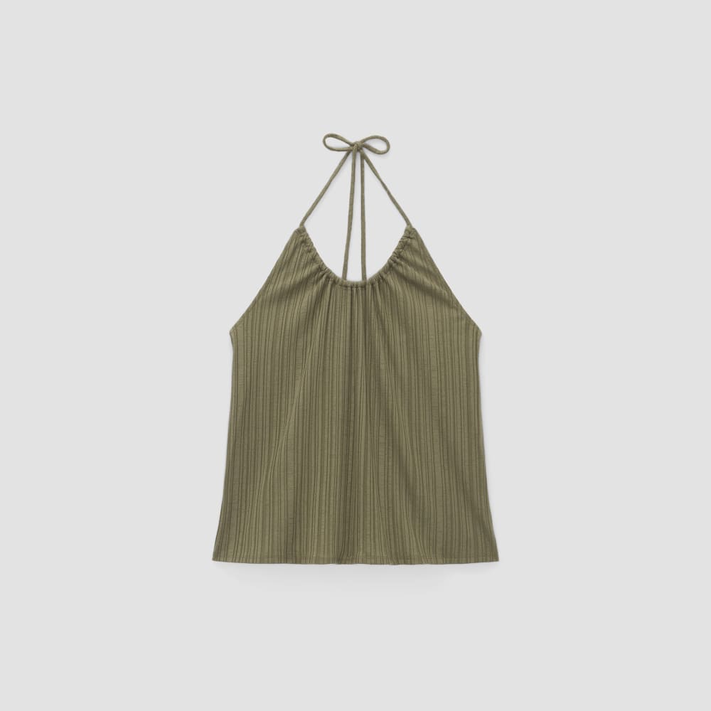 The Rib Soft Knit Halter Top | Kalamata