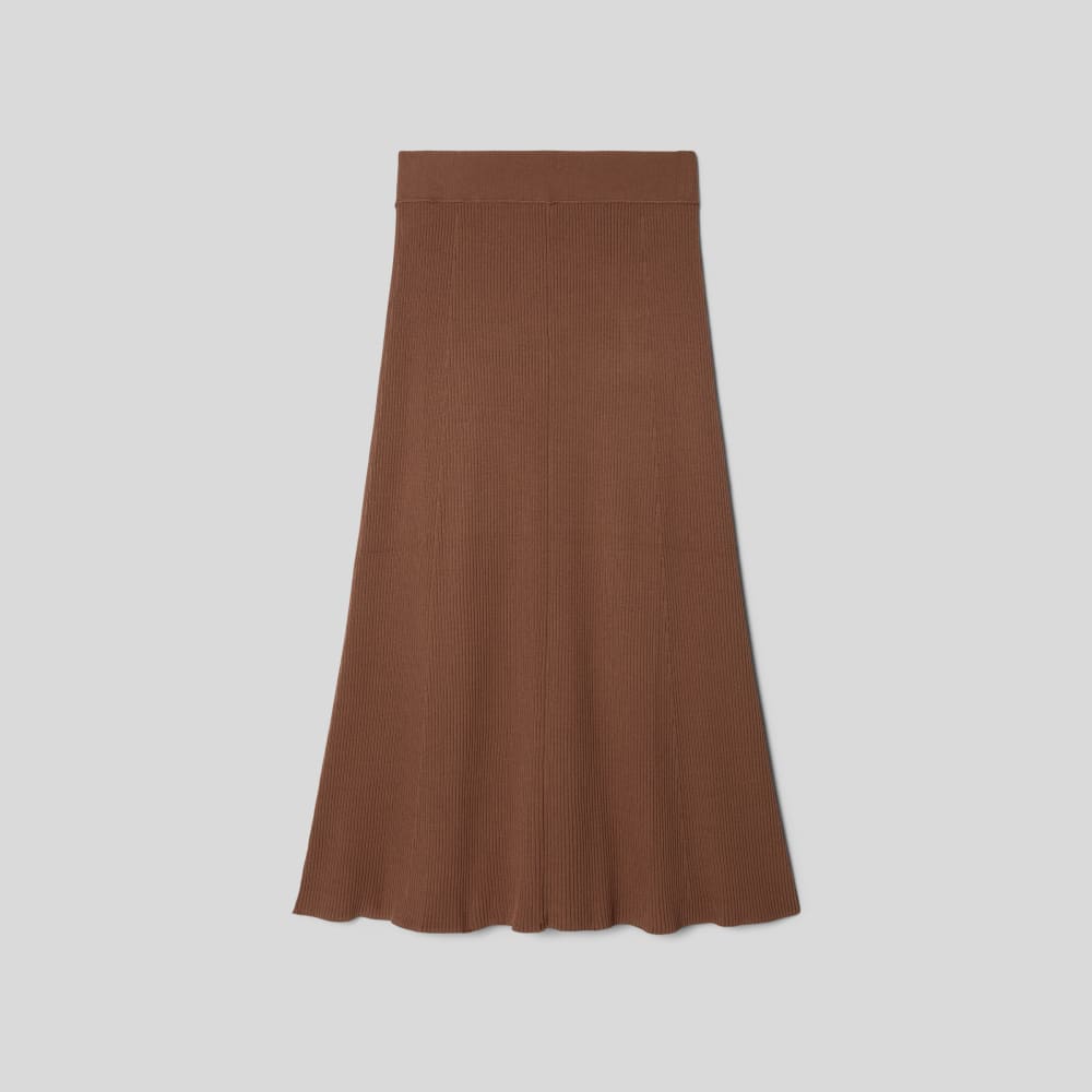 The Ribbed Knit Skirt | Cocoa Brown