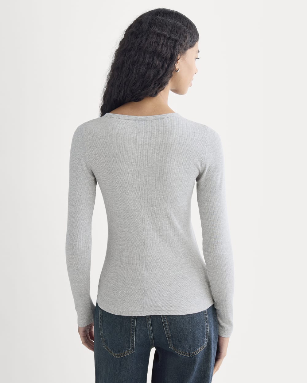 The Luxe Rib Long-Sleeve Crew | Classic Heather Grey