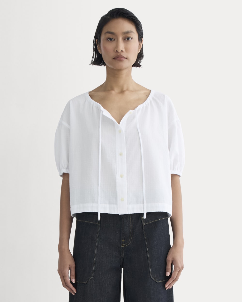 The Gauze Button-Up | White