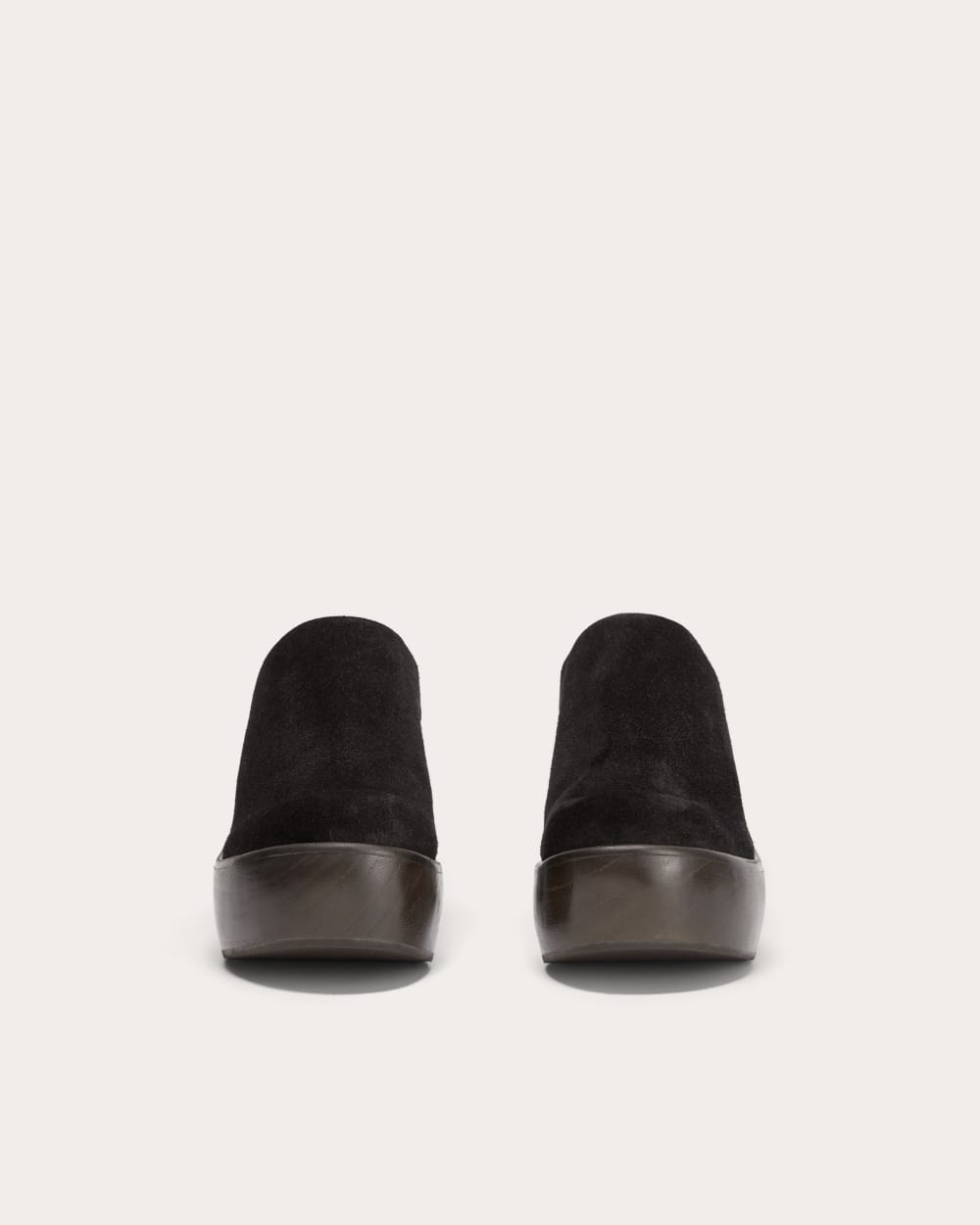 The Wooden Puffa Clog | Black Suede