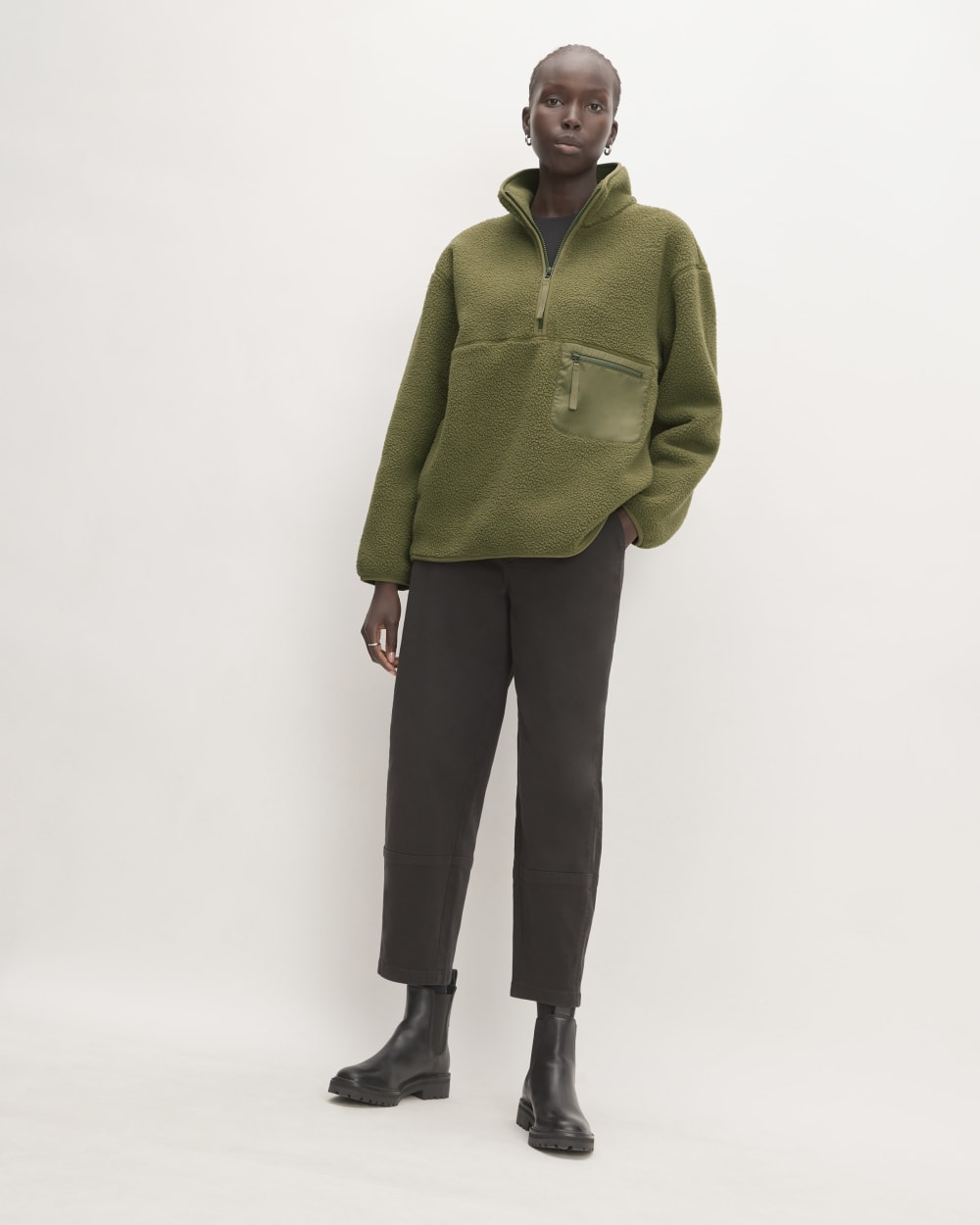 The ReNew Fleece Oversized Half-Zip | Kalamata
