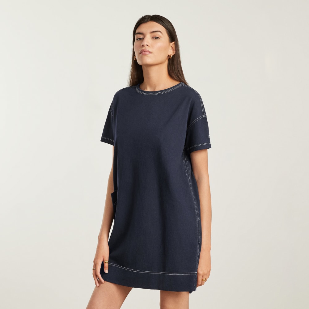The Oversized Mariner Dress |  Navy / White