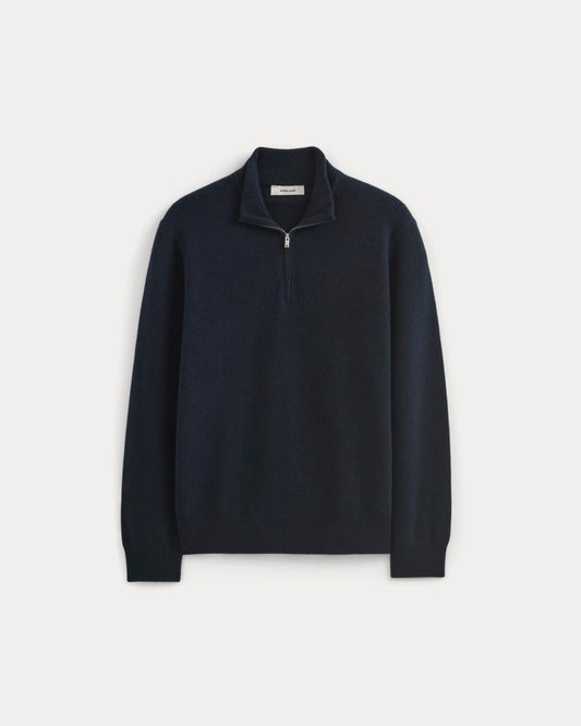 Cashmere Quarter Zip Sweater |  Navy