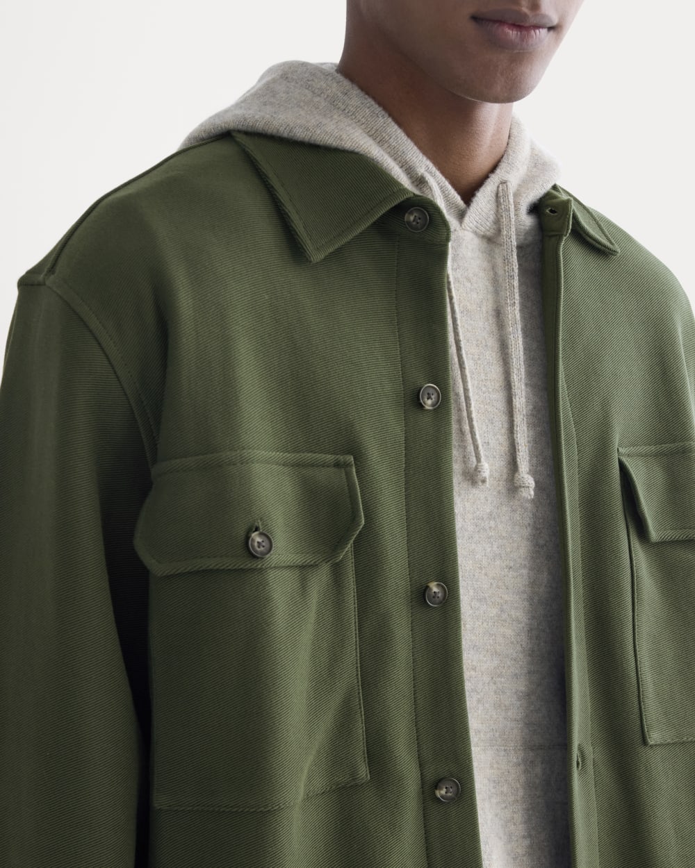 Relaxed Knit Utility Shirt | Dark Forest